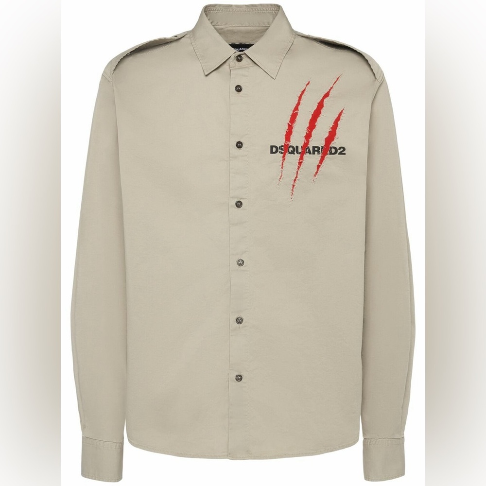 NWT DSquared2 Nightmare Cotton Blend Logo Shirt | Size: 52